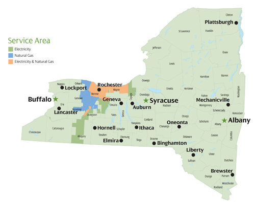 RG&E Service Area Map